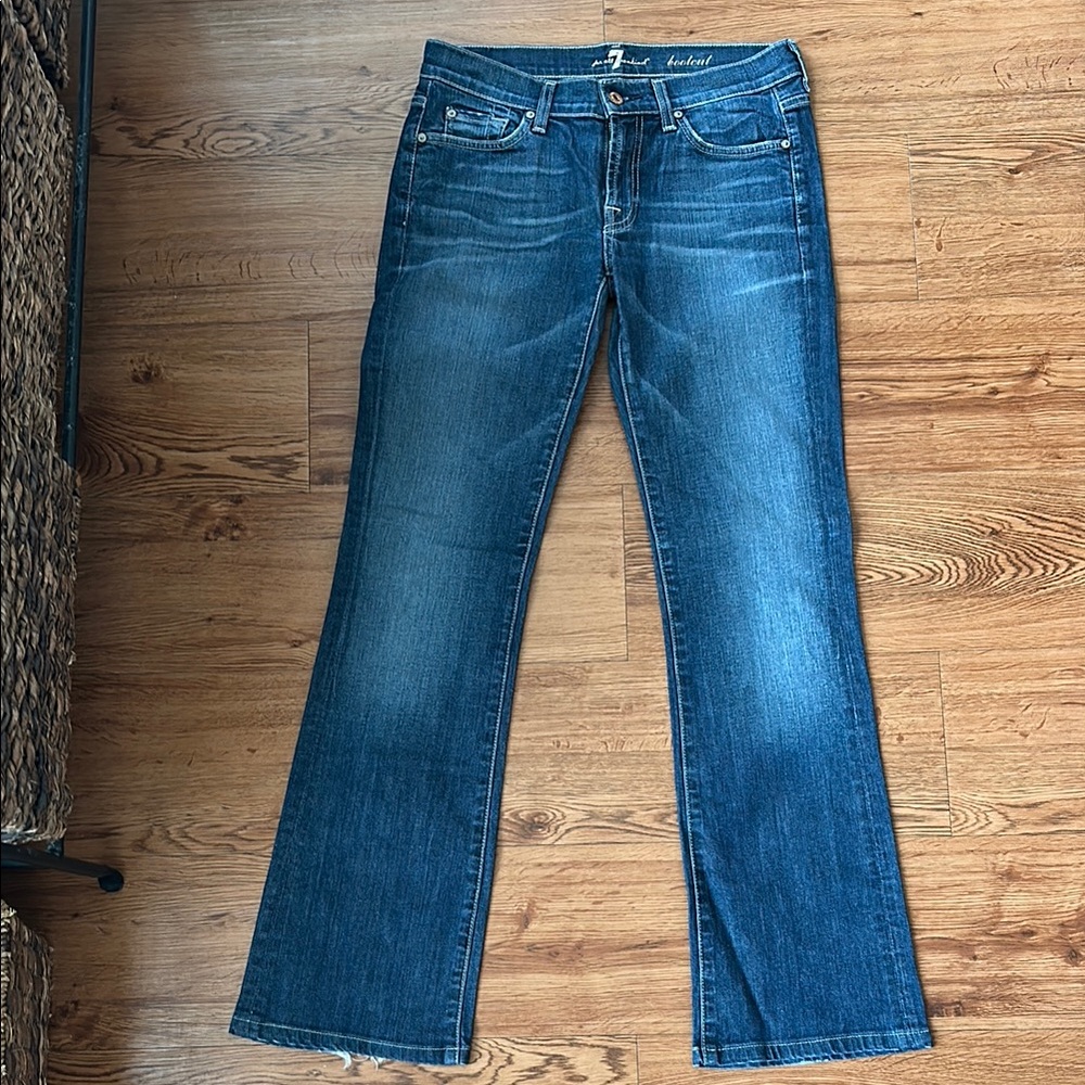 Women's Blue Jeans Low Rise Boot Cut